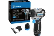 Дрель-шуруповерт аккумуляторная бесщеточная компактная DEKO Loner 12V PRO со съёмным патроном 12В 40Нм 1x3Ач 085-1121