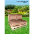 Два комплекта подушек№1 80х80 см на паллеты поддоны садовую мебель. Рогожка/поролон/ (коричневый)