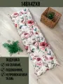 Подушка БельВита, для скамьи на завязках, цветочная, 148 см x 42 см x 8 см