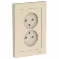 6 шт. Systeme Electric AtlasDesign Бежевая, Розетка без заземления двойная, 16А, в сборе, ATN000220