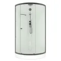 Душевая кабина Domani-Spa Simple 99, поддон 15см, белые стенки, прозрачное стекло, 90х90 см