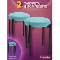 Табуретки Levantes 2шт, тиффани, черные ножки