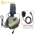 Тактические электронные наушники Earmor M32 зелёные, Green With PPT