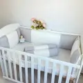 Бортики в кроватку Безупречность с валиками, из сатина люкс на детскую кроватку 120*60 см или 125*65 см