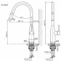 Смеситель для кухонной мойки Sancos Grand SC4002GG, с выдвижным изливом, воронёная сталь, gunmetal