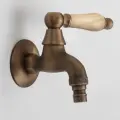 Кран для бани с деревянной ручкой FKS-03DS бронзовый