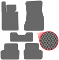 Автомобильные коврики EVA для BMW 5 VII G30 (2016-н/в), серые с серым кантом, ячейка - ромб
