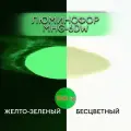 Люминофор порошок MHG-6DW бесцветный влагостойкий, свечение желто-зеленое / фотолюминесцентный / для акриловой базы, лаков, эпоксидной смолы, творчества - 100 гр