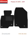 Ворсовые коврики для Mazda 3 3 (BM) 2013 - 2019, черные, 2шт, автомобильные, передние, Стандарт / Мазда
