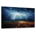 Картина на холсте интерьерная 100х60 см, фотография, гроза, ландшафт, энергия Земли, молнии, темное небо, видео