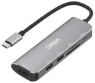 Разветвитель адаптер переходник концентратор Type-C HUB Хаб Onten OTN-95116D док станция 6в1 серый