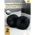 Декоративные подушки для дома круглые 40х40 черный мрамор велюр