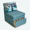 Кресло-кровать Миник 3в1: кресло, кровать, кушетка. 65х89х74 см, с ящиком, выкатной механизм трансформации, велюр Rich Biruza купон Пейзаж