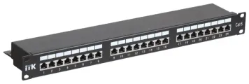 Патч-панель 1U кат.6 STP 24 порта (IDC Dual) ITK, IEK PP24-1UC6S-D05 (1 шт.)