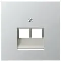 Jung Алюминий Накладка 2-ой наклонной телефонной/комп розетки (AL2969-2UA)