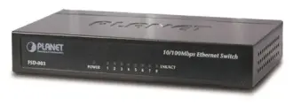 PLANET 8-Port 10/100Mbps Fast Ethernet Switch, Metal