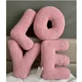 Декоративная подушка любовь love с подсветкой из ткани букле барашек