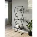 Стеллаж для книг KM LOFT Ромбо стSL черный/черный лофт для дома в гостинную перегородка