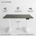 Стол компьютерный с подъемным механизмом регулируемый по высоте 2-х моторный liftdesk Trend Белый, Дуб Денвер трюфель, ЛДСП Egger 138х68х2.5 см