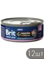 Brit Набор 12 шт Premium by Nature консервы с мясом индейки и семенами чиа для кошек 0,1кг