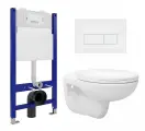 Комплект 3 в 1 инсталляция Enio Tecnico 50 EN8050050 + Унитаз подвесной Enio Ekos EN0170571 + кнопка белая матовая Rettangolo