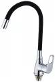 Смеситель для кухни с гибким черным изливом Hansen 59004C Черный + Хром