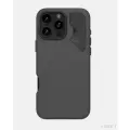 Чехол на Айфон 16 Про / iPhone 16 Pro защитный, с индикатором температуры, Aulumu A16 Vegan Leather, магнитный, черный