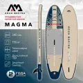 Сапборд надувной Aqua Marina Magma 11'2 340х84х15 см серая комплект: весло, насос, сумка, плавник, лиш макс 150 кг (BT-23MAP)