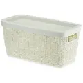 Коробка бязь с крышкой 28х14х14cм 4 л белый ротанг